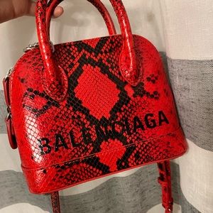 RARE Balenciaga XXS Ville Python Red